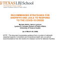 Cover page of report that reads “Recommended Strategies for Sheriffs and Jails to Respond to the COVID-19 Crisis”