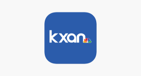 Image of KXAN's logo next to the rainbow NBC peakcock icon.