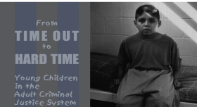 Image of From Time Out to Hard Time cover featuring a child sitting on a prison bed in black and white.