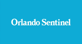 Logo of the Orlando Sentinel. White text over teal background.