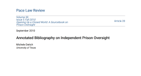 Annotated Bibliography on Independent Prison Oversight.