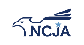 Logo of the NCJA, featuring an outline of a bird over white background.