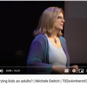 Screenshot of 2015 Ted Talk video featuring Michele Deitch.