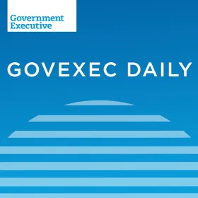 GovExec Daily Podcast cover. White text on blue background.