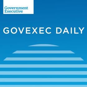 GovExec Daily Podcast cover. White text on blue background.