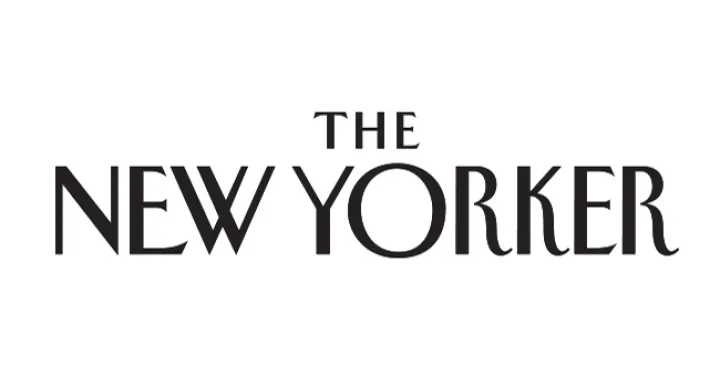 Logo of the New Yorker. Black text on white background.