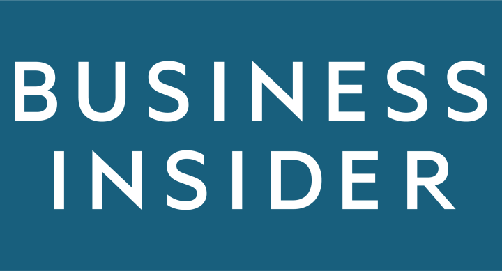 Image of Business Insider's logo. White text on grey-blue background.