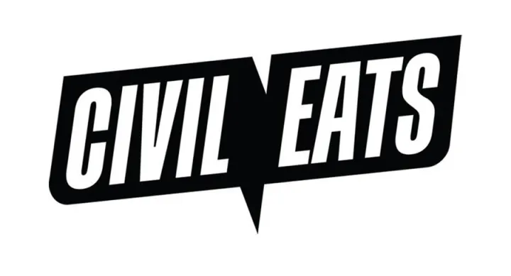 Logo Civil Eats. Black bordered white text on white background.