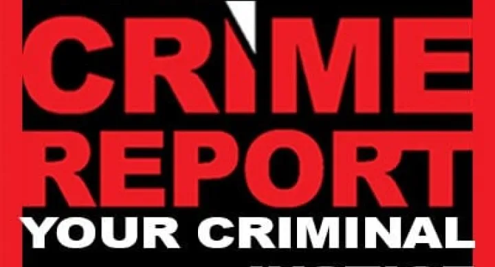 Image of the Crime Report's logo. Red text on black background. 