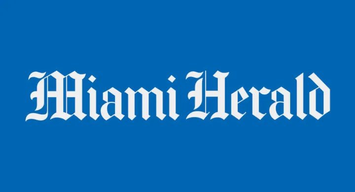 Image of Miami Herald's logo. White text on blue background.