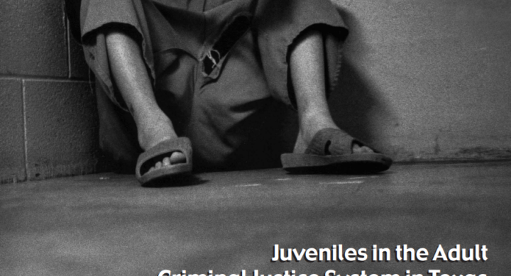 Cover of the Juveniles in the Adult Criminal Justice System in Texas report.