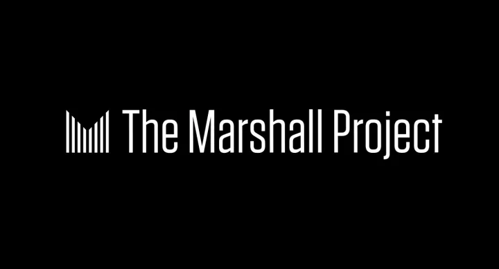 Logo of the Marshall Project. White text on black background.