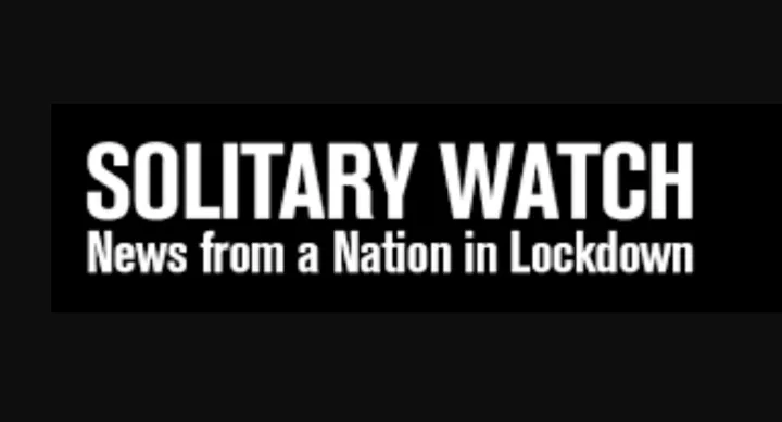 Image of solitary watch logo. White text on black background.