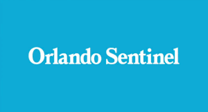 Logo of the Orlando Sentinel. White text over teal background.