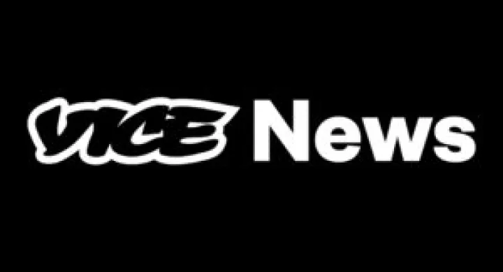 Logo of Vice news. White text on black background.