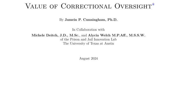 A Framework for Measuring the Value of Correctional Oversight
