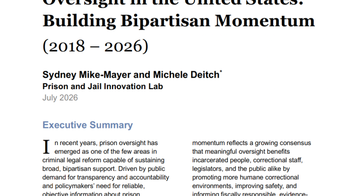 recent developments in prison oversight in the unites states