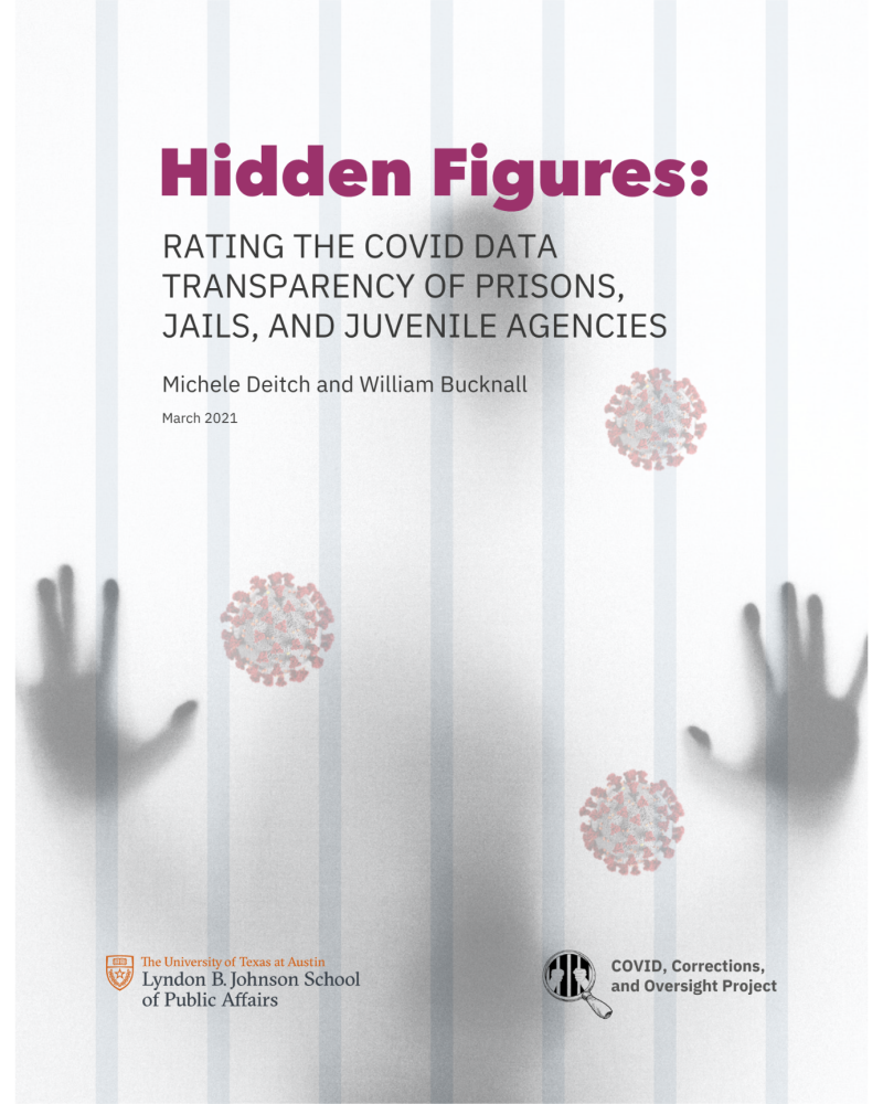 Image of the Locked Out Report, featuring a photo hands holding prison bars.